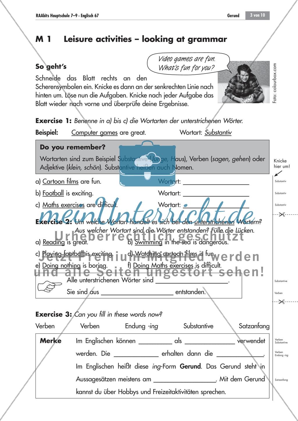 Playing computer games is fun – das Gerund kennenlernen und anwenden Preview 3