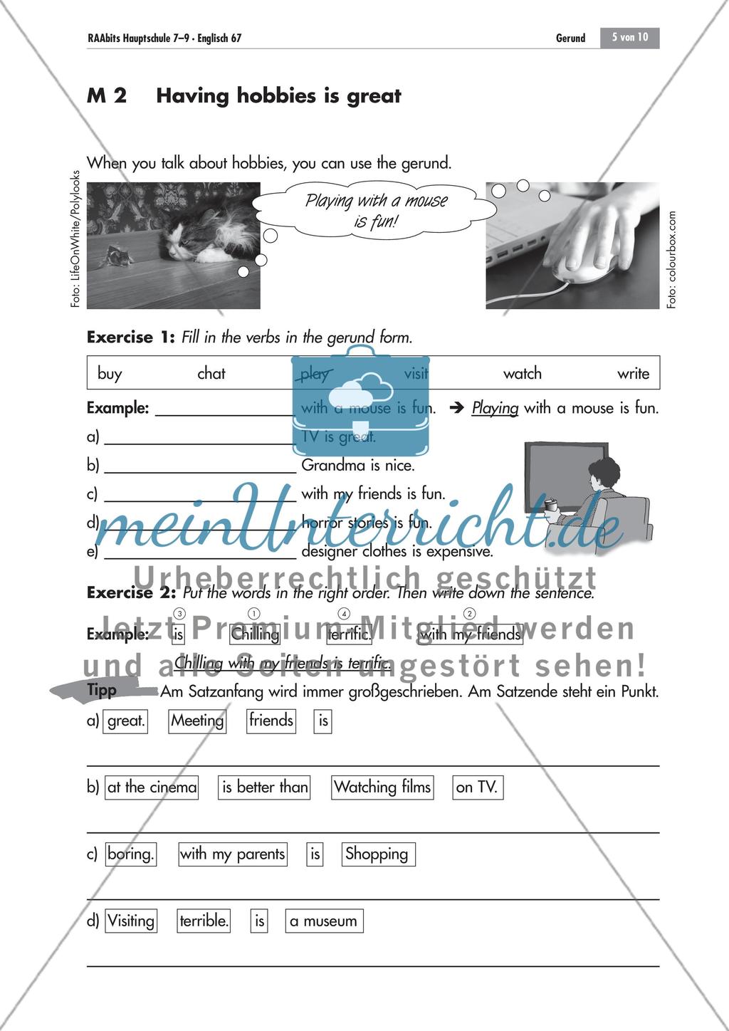 Playing computer games is fun – das Gerund kennenlernen und anwenden Preview 5
