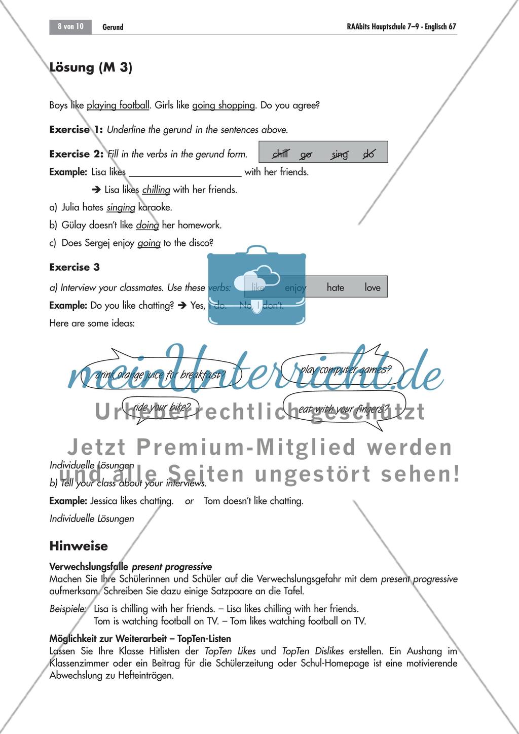 Playing computer games is fun – das Gerund kennenlernen und anwenden Preview 8