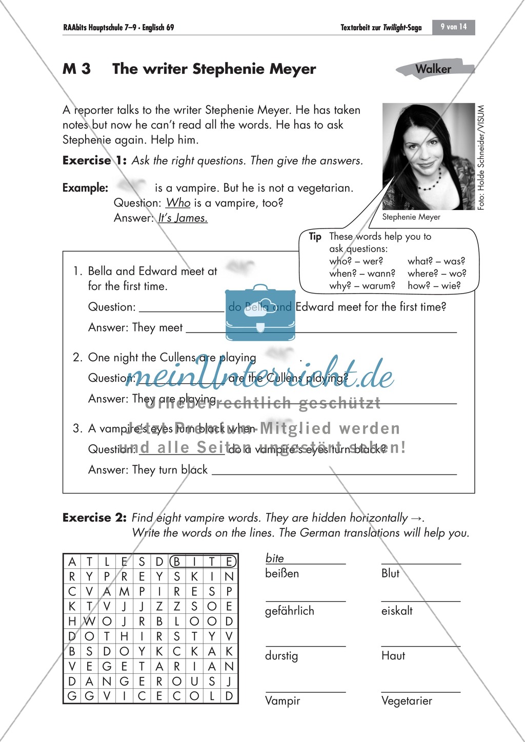 The writer Stephanie Meyer: questions and puzzle Preview 2
