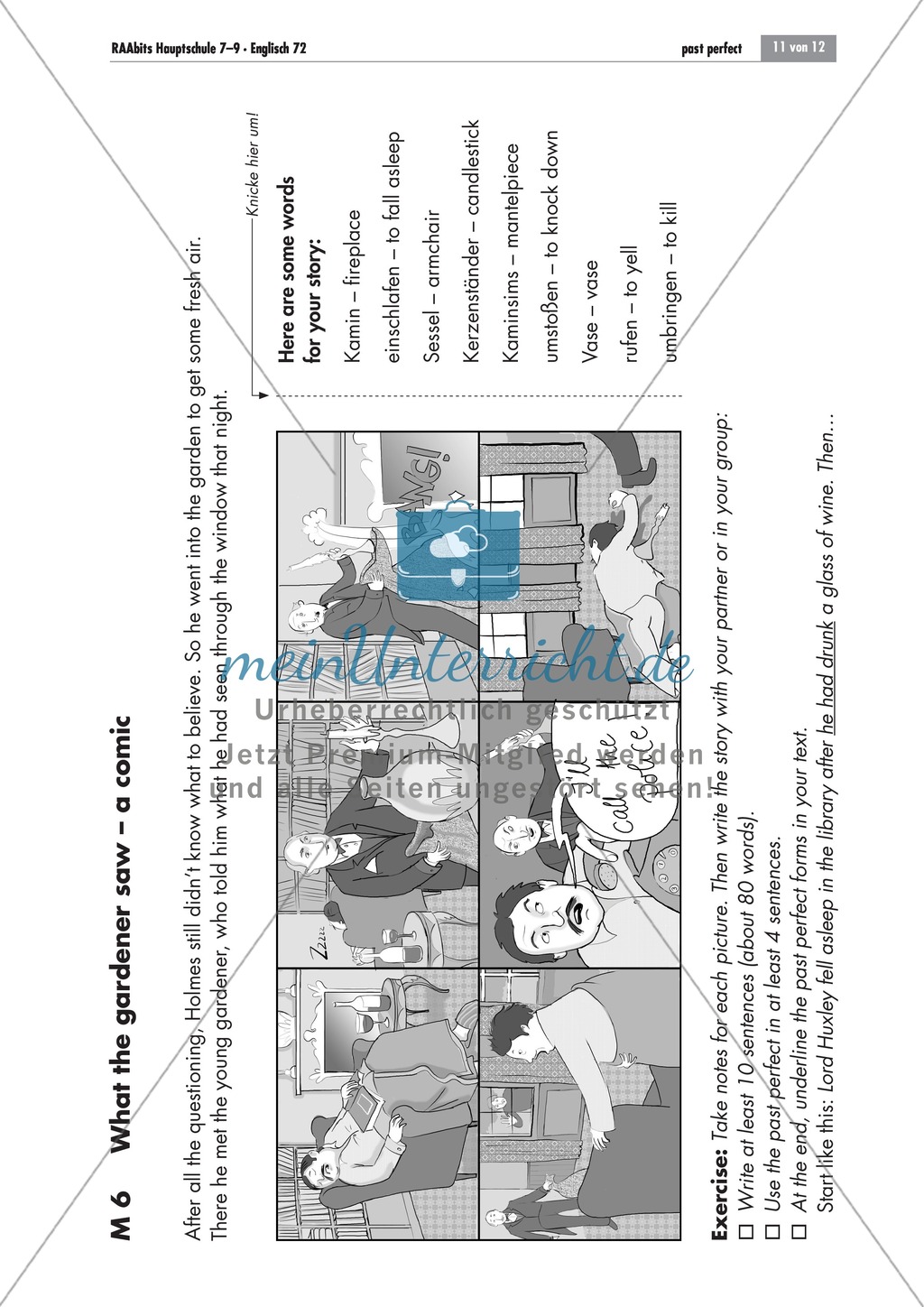A murder mystery - eine spannende Übung + Lösungenzum past perfect Preview 9