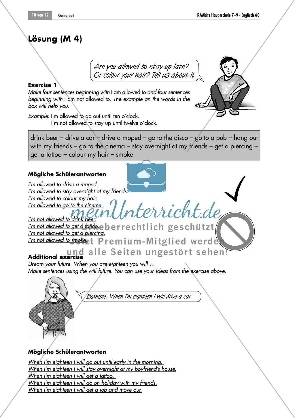 Restraints and permissions: writing task on personal experiences Preview 2