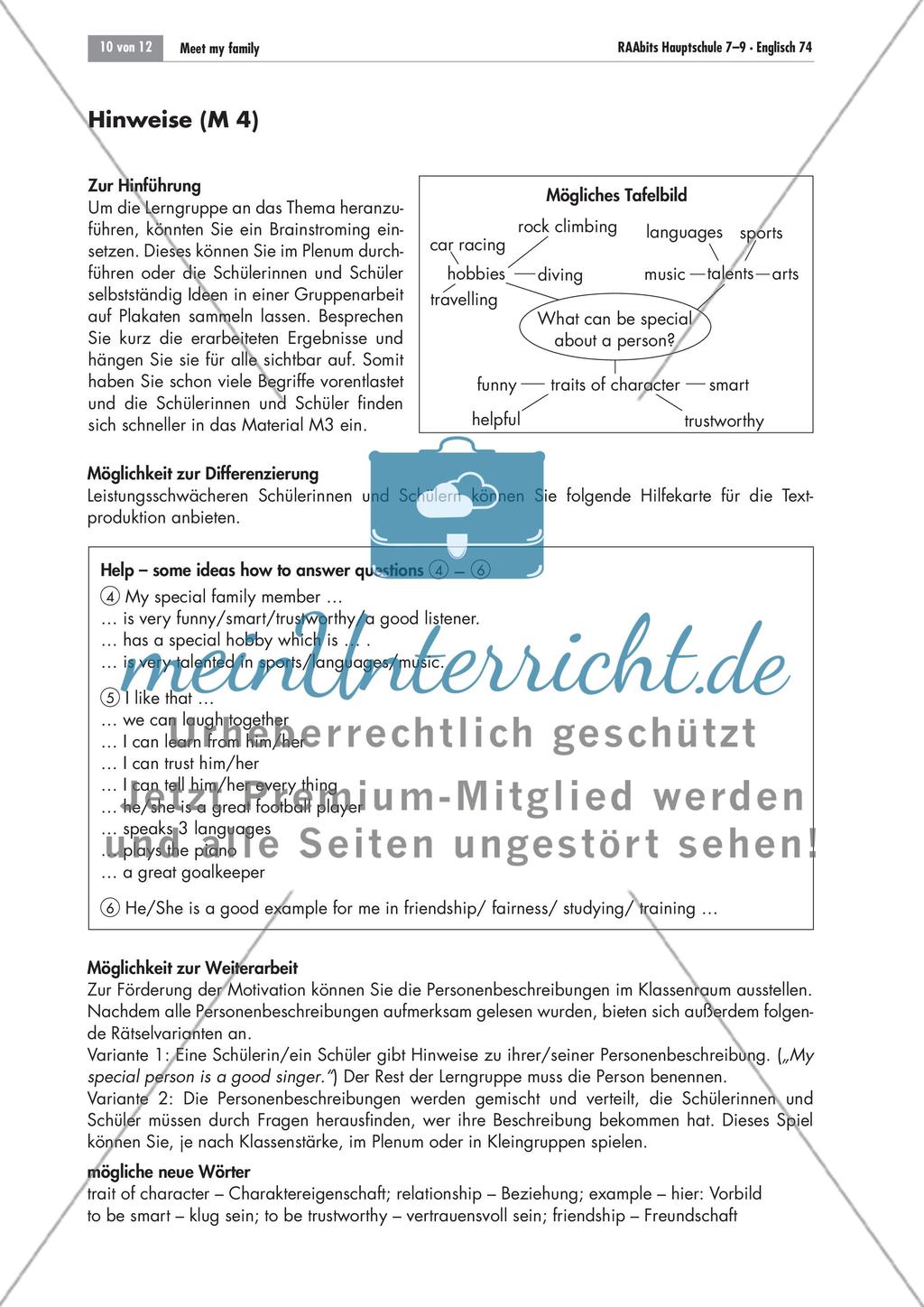 Meet my family! – Wir stellen unsere Familien vor und üben das freie Sprechen Preview 10