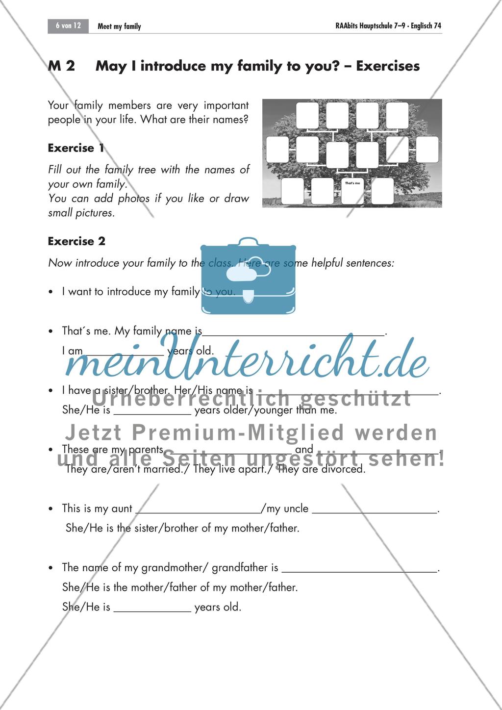 Meet my family! – Wir stellen unsere Familien vor und üben das freie Sprechen Preview 6