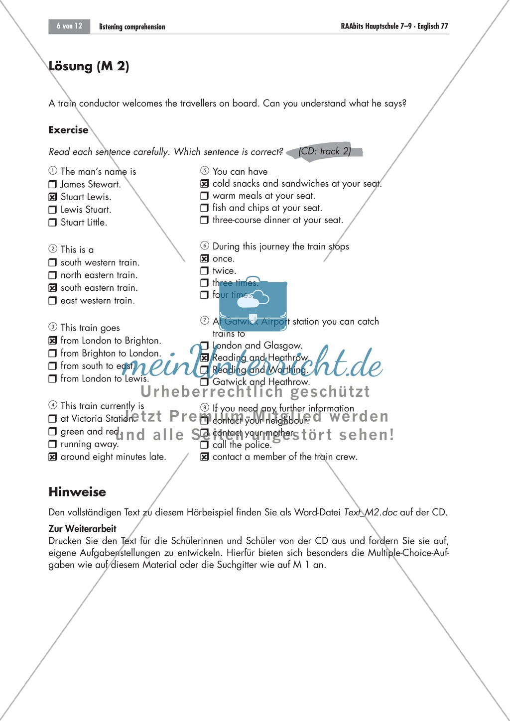 Listening comprehension: eine Zugdurchsage Preview 2