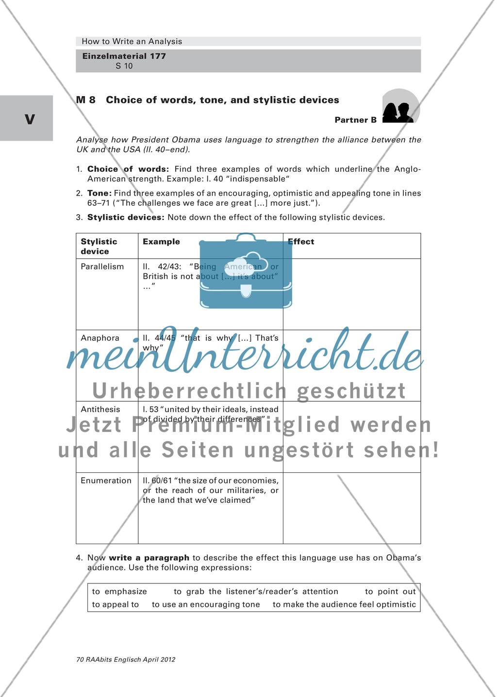 How to Write an Analysis – Methodentraining Teil 2 (Klasse 10–12) Preview 10