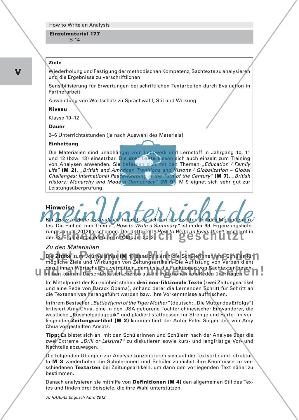 How to Write an Analysis – Methodentraining Teil 2 (Klasse 10–12) Preview 14