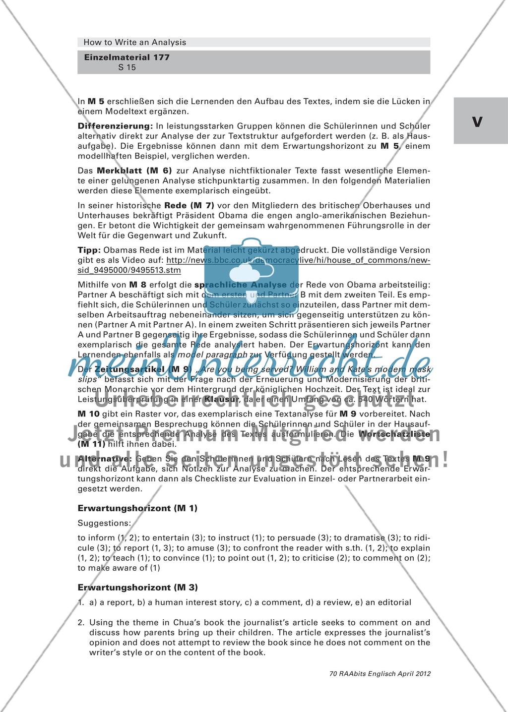 How to Write an Analysis – Methodentraining Teil 2 (Klasse 10–12) Preview 15