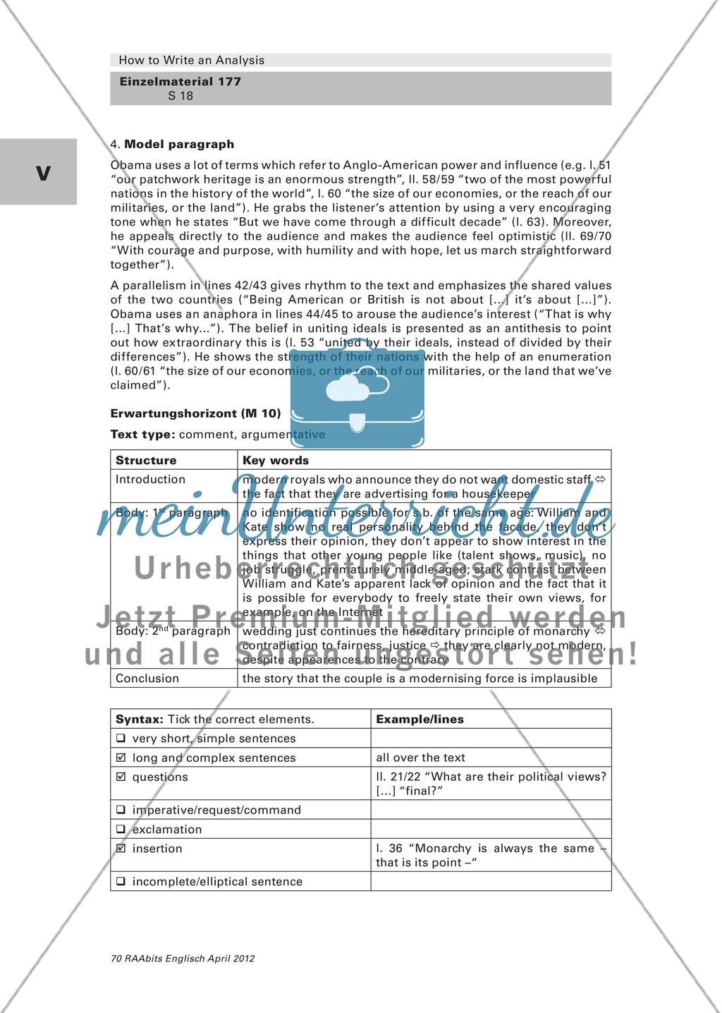 How to Write an Analysis – Methodentraining Teil 2 (Klasse 10–12) Preview 18