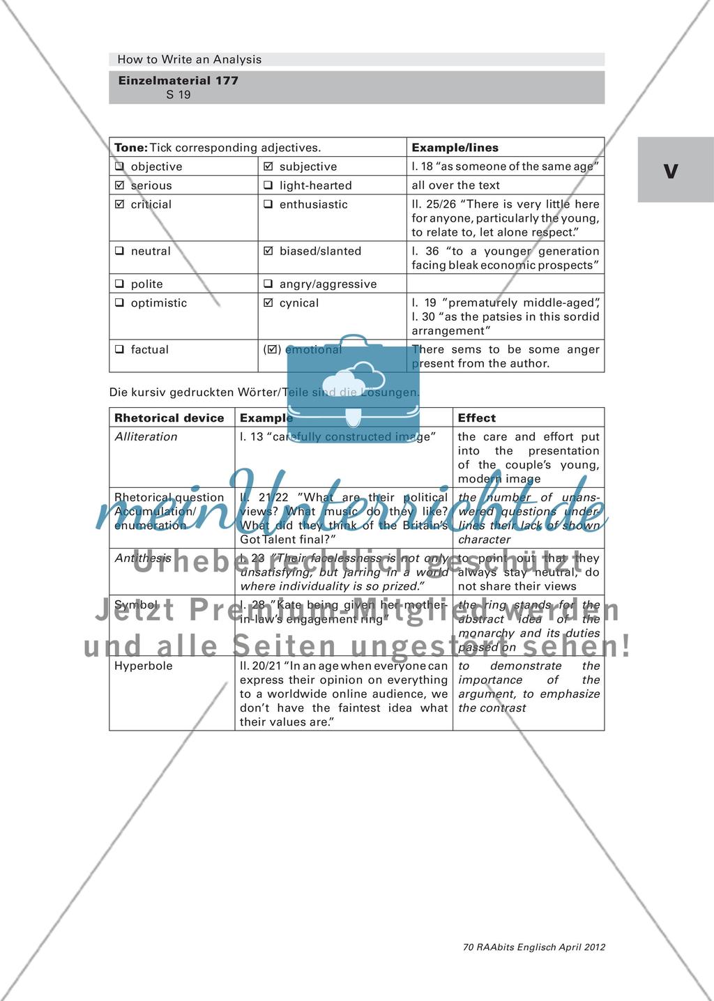 How to Write an Analysis – Methodentraining Teil 2 (Klasse 10–12) Preview 19