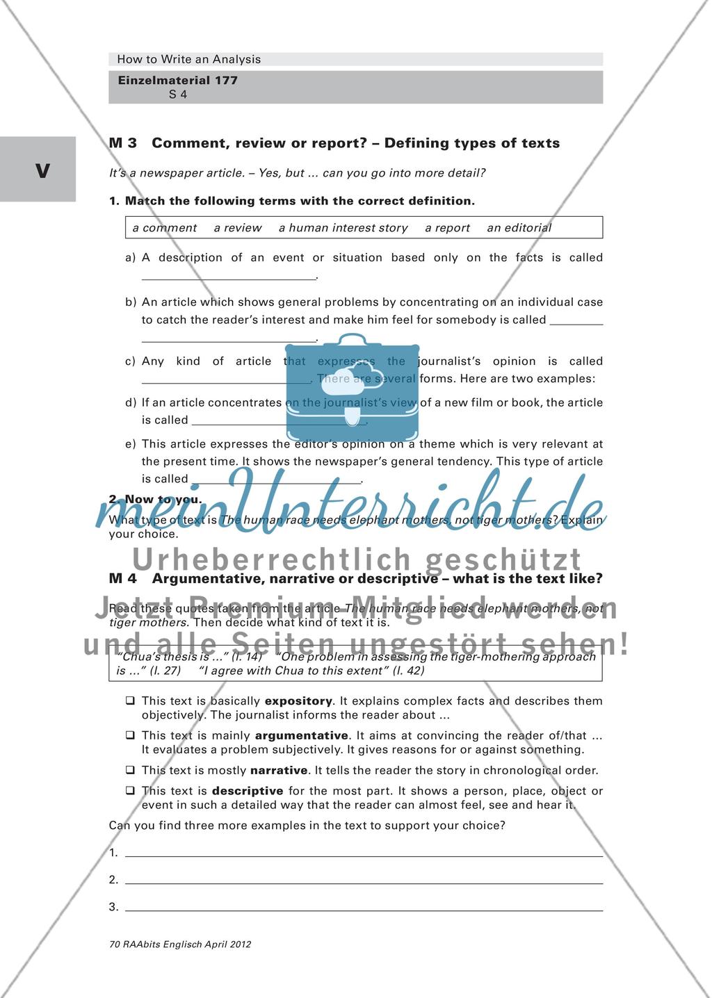 How to Write an Analysis – Methodentraining Teil 2 (Klasse 10–12) Preview 4