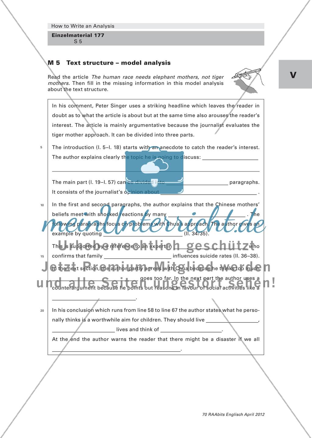 How to Write an Analysis – Methodentraining Teil 2 (Klasse 10–12) Preview 5