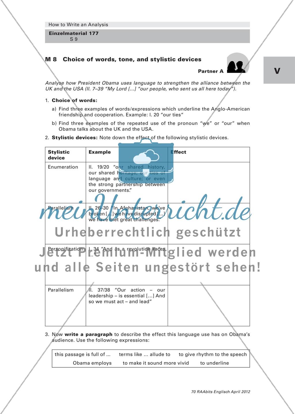 How to Write an Analysis – Methodentraining Teil 2 (Klasse 10–12) Preview 9
