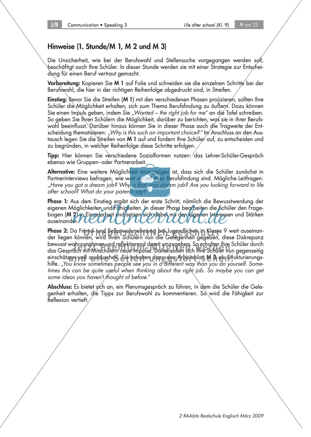 Strategien zur Berufswahl - Reflektieren von Interessen und Fähigkeiten und daraus resultierenden Berufswahlmöglichkeitenvon, Selbst- und Fremdwahrnehmung, mit Questionnaire und Partnerinterview Preview 4