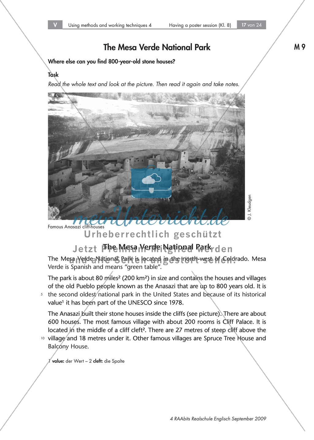 Having a poster session - Sinnentnehmendes Lesen an Texten über US-amerikanische Städte und Nationalparks üben: Übungen + Lösungen Preview 12