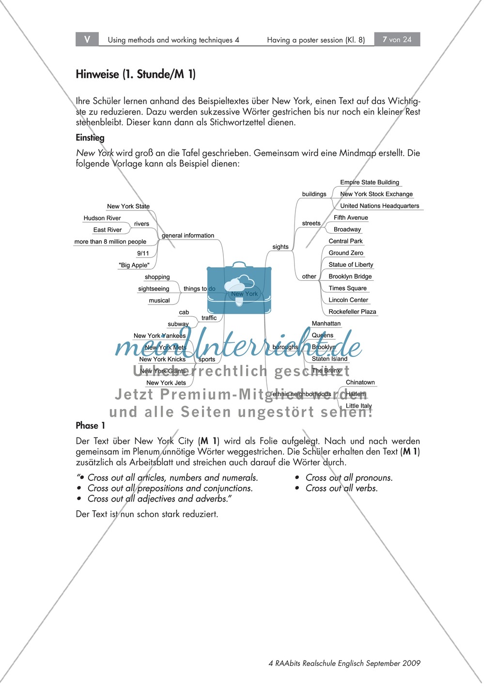 Having a poster session - Sinnentnehmendes Lesen an Texten über US-amerikanische Städte und Nationalparks üben: Übungen + Lösungen Preview 2