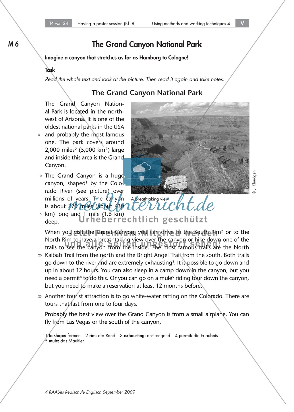 Having a poster session - Sinnentnehmendes Lesen an Texten über US-amerikanische Städte und Nationalparks üben: Übungen + Lösungen Preview 9