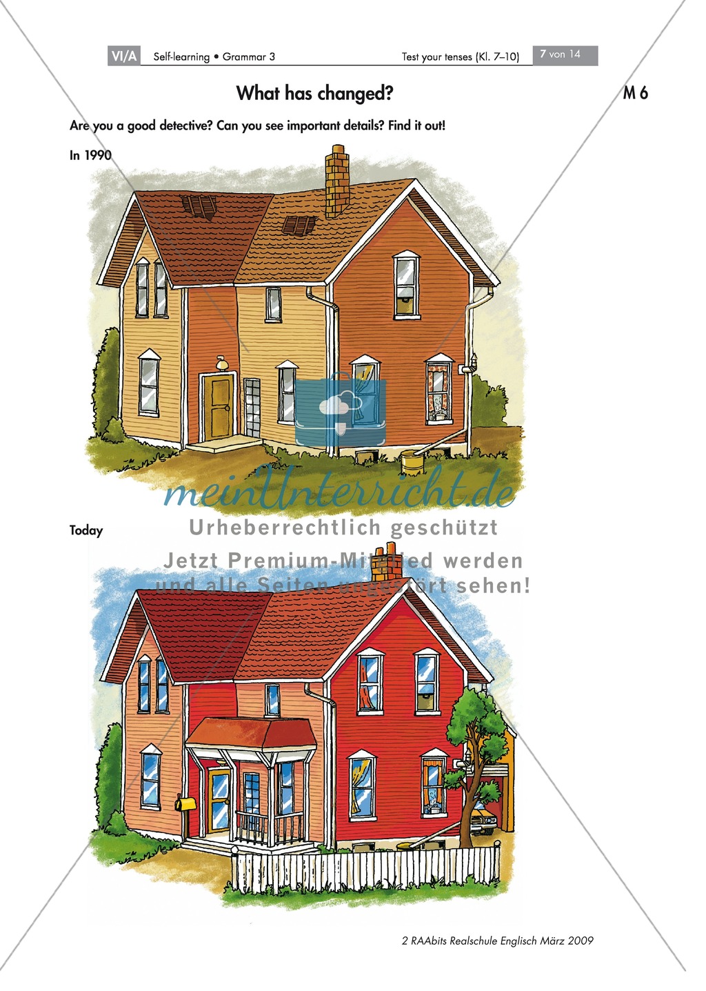Übung zum Present Perfect: What has changed? Die Abbildung eines Hauses beschreiben + Lösung Preview 1