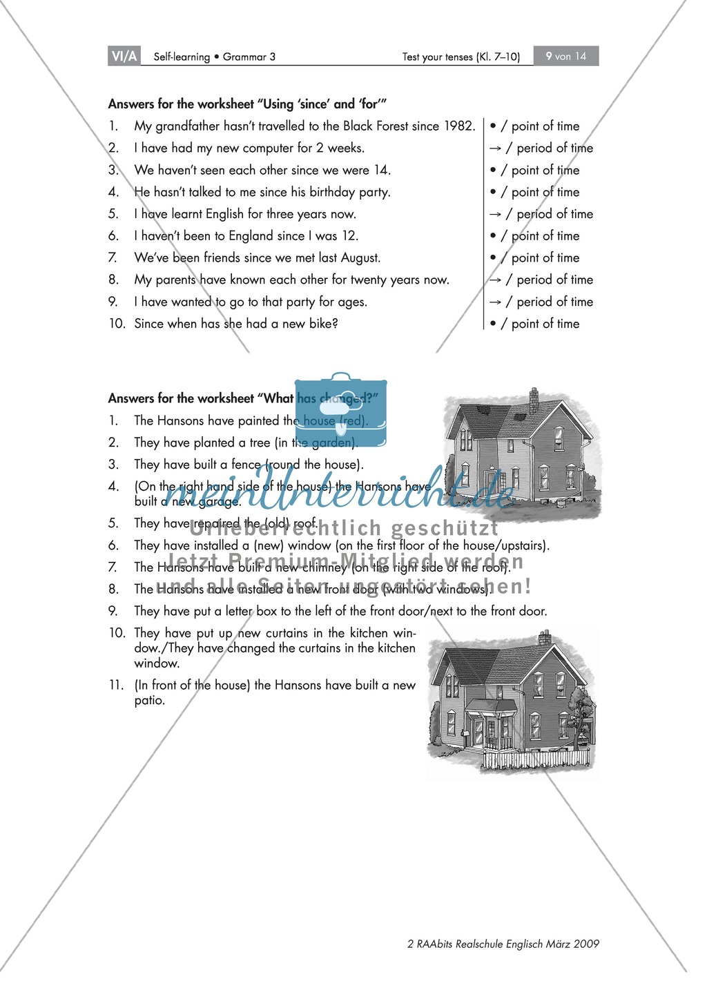 Übung zum Present Perfect: What has changed? Die Abbildung eines Hauses beschreiben + Lösung Preview 2