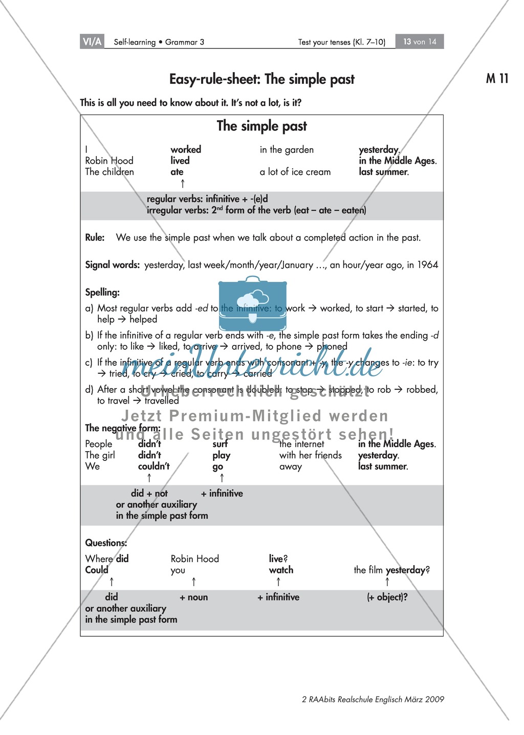 Rule-sheet