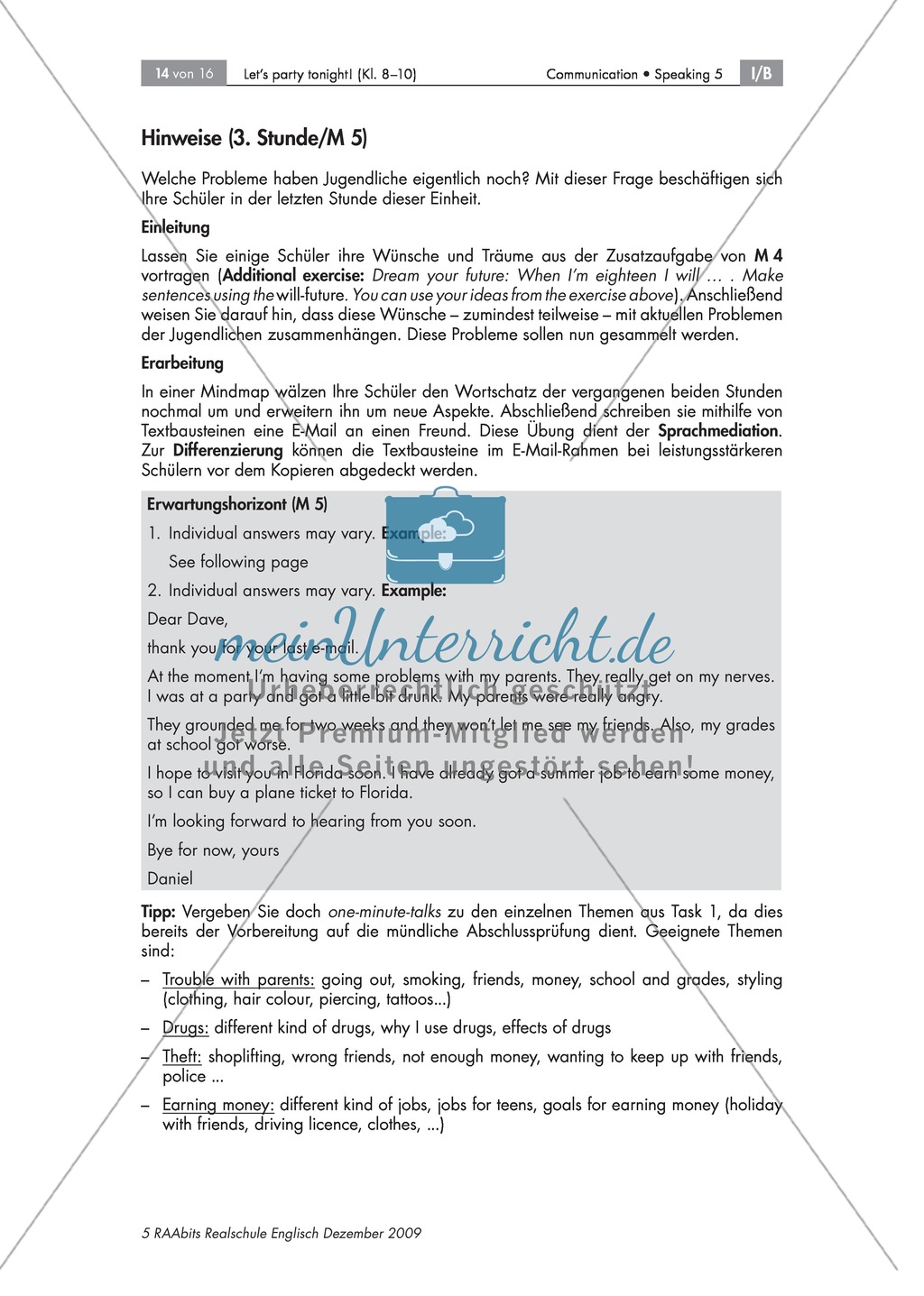 Typical teenage problems - mithilfe einer Mindmap verfassen die Schüler eine E-Mail zu Jugendproblemen Preview 2