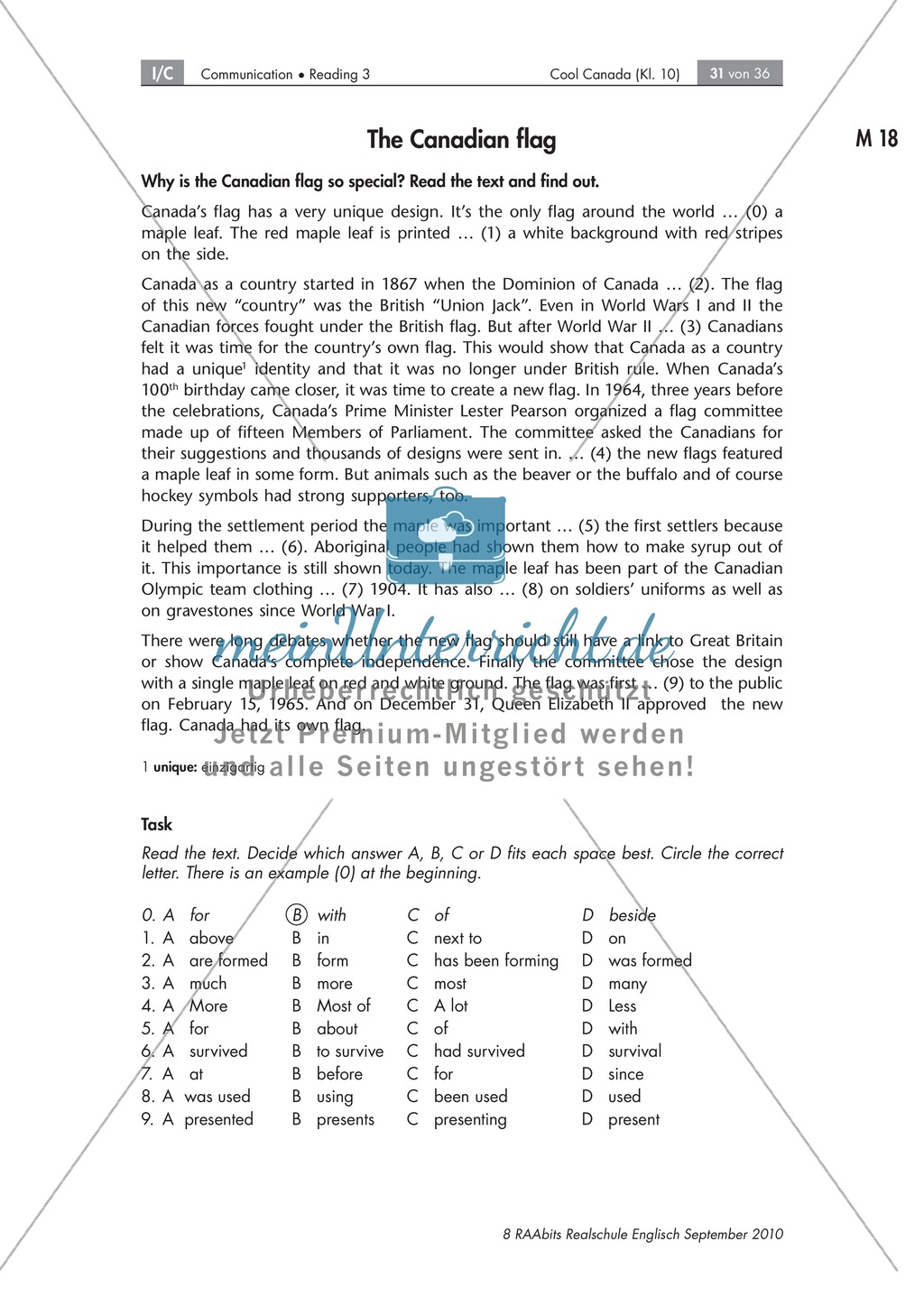 Textarbeit an Sachtexten über Kanada: Übungen zum Textverständnis + Lösungen Preview 25