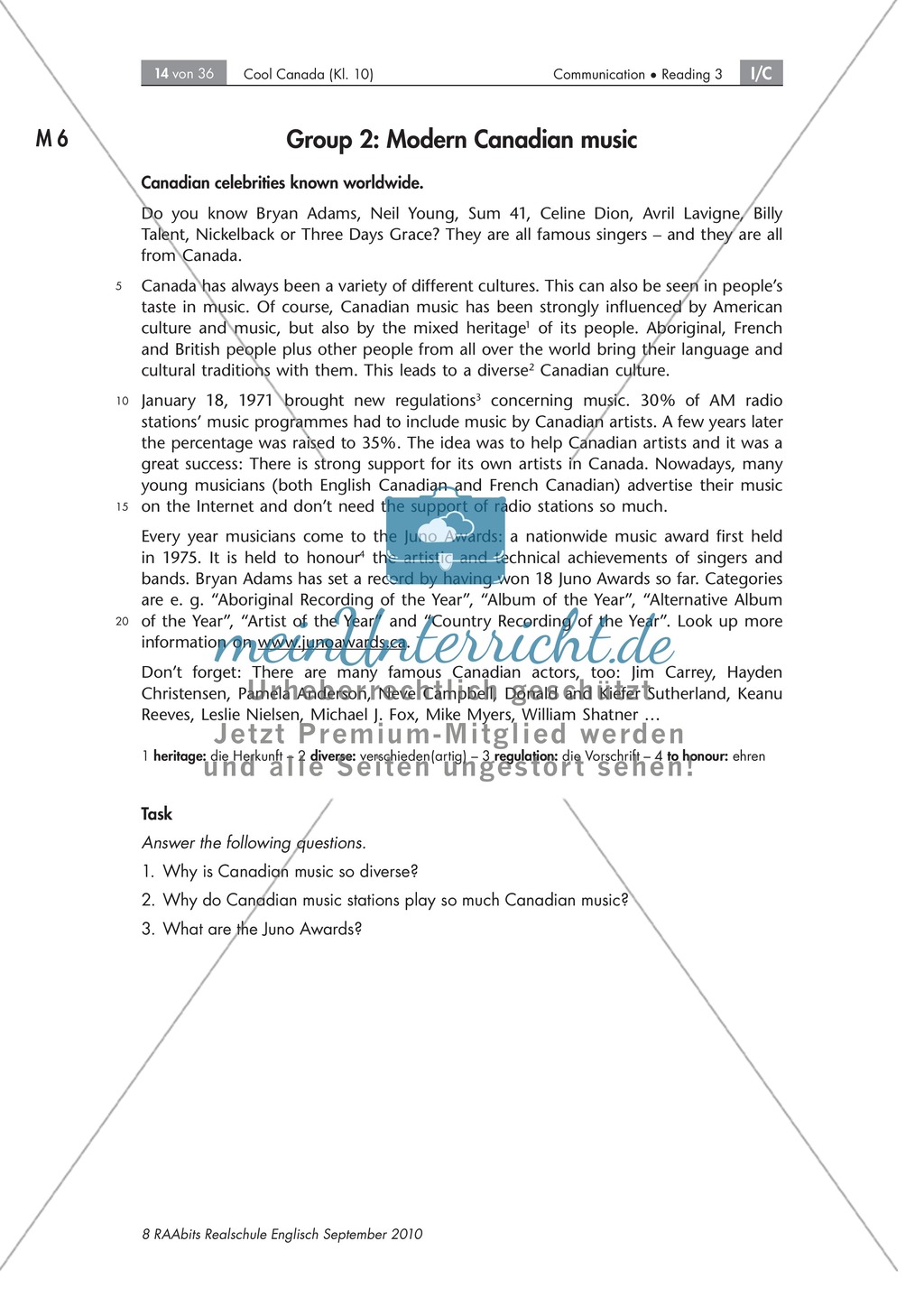 Textarbeit an Sachtexten über Kanada: Übungen zum Textverständnis + Lösungen Preview 8