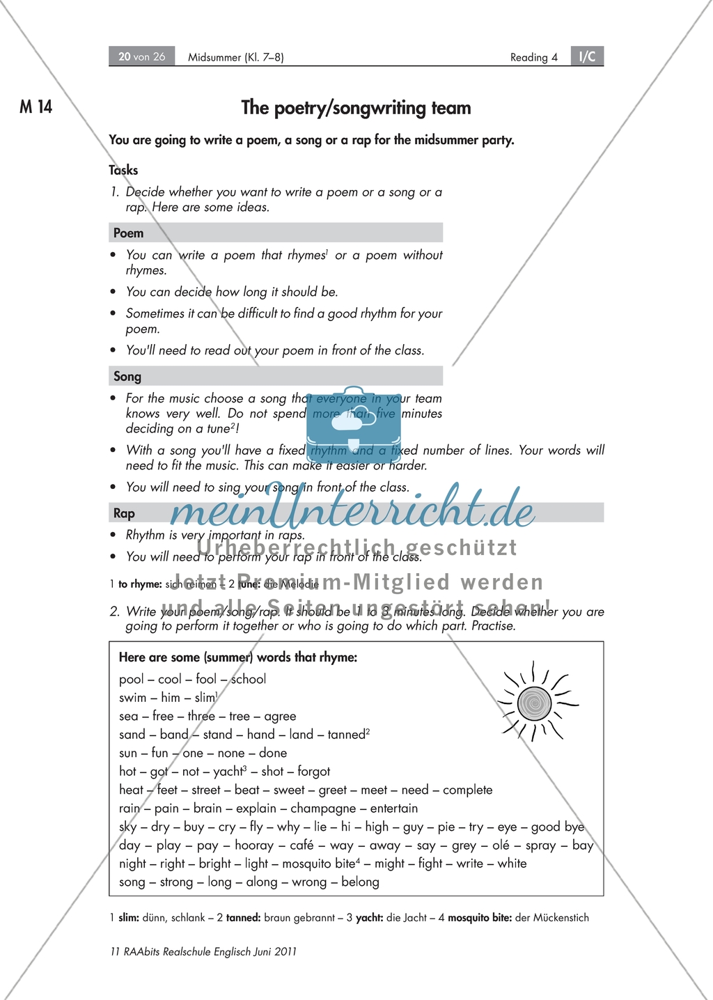 Planning and celebrating a midsummer party: a project. Role cards Preview 2