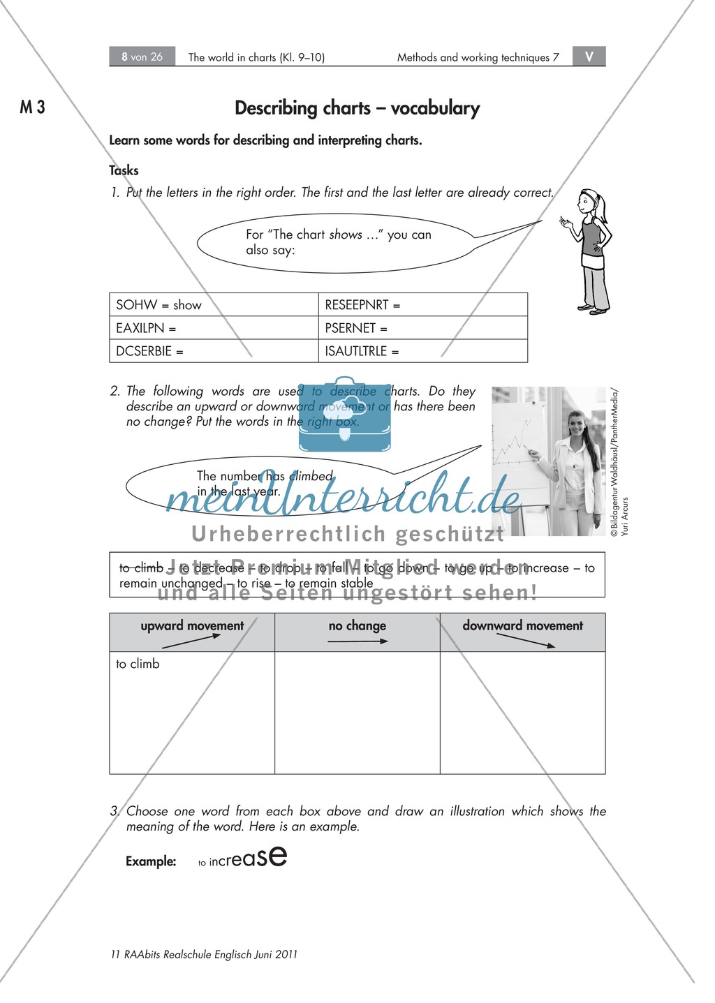 Unterrichtseinheit zur Beschreibung und Interpretation von Diagrammen am Beispiel