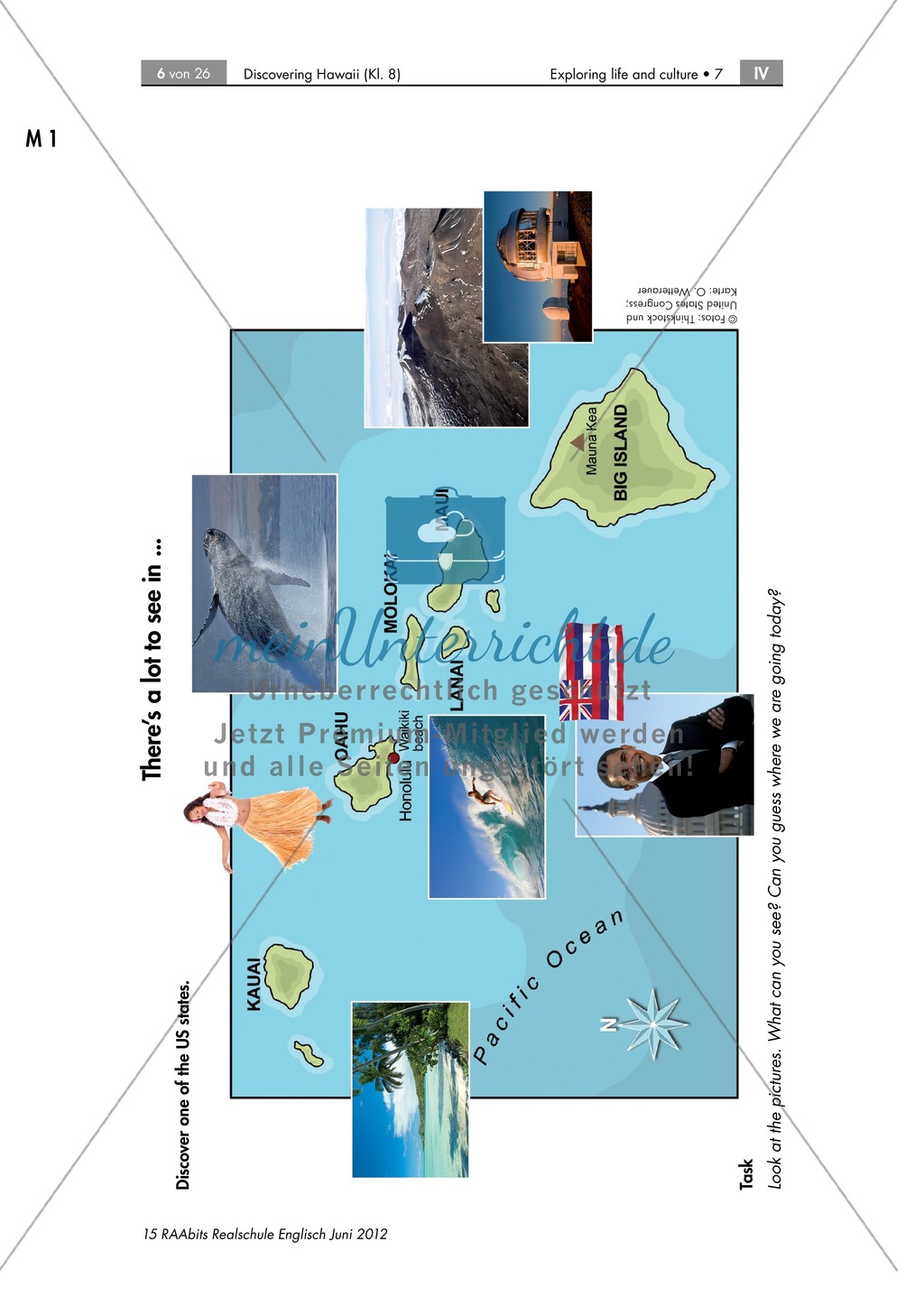 Landeskunde Hawaii anhand eines Gruppenpuzzles: Übungen + Lösungen Preview 1