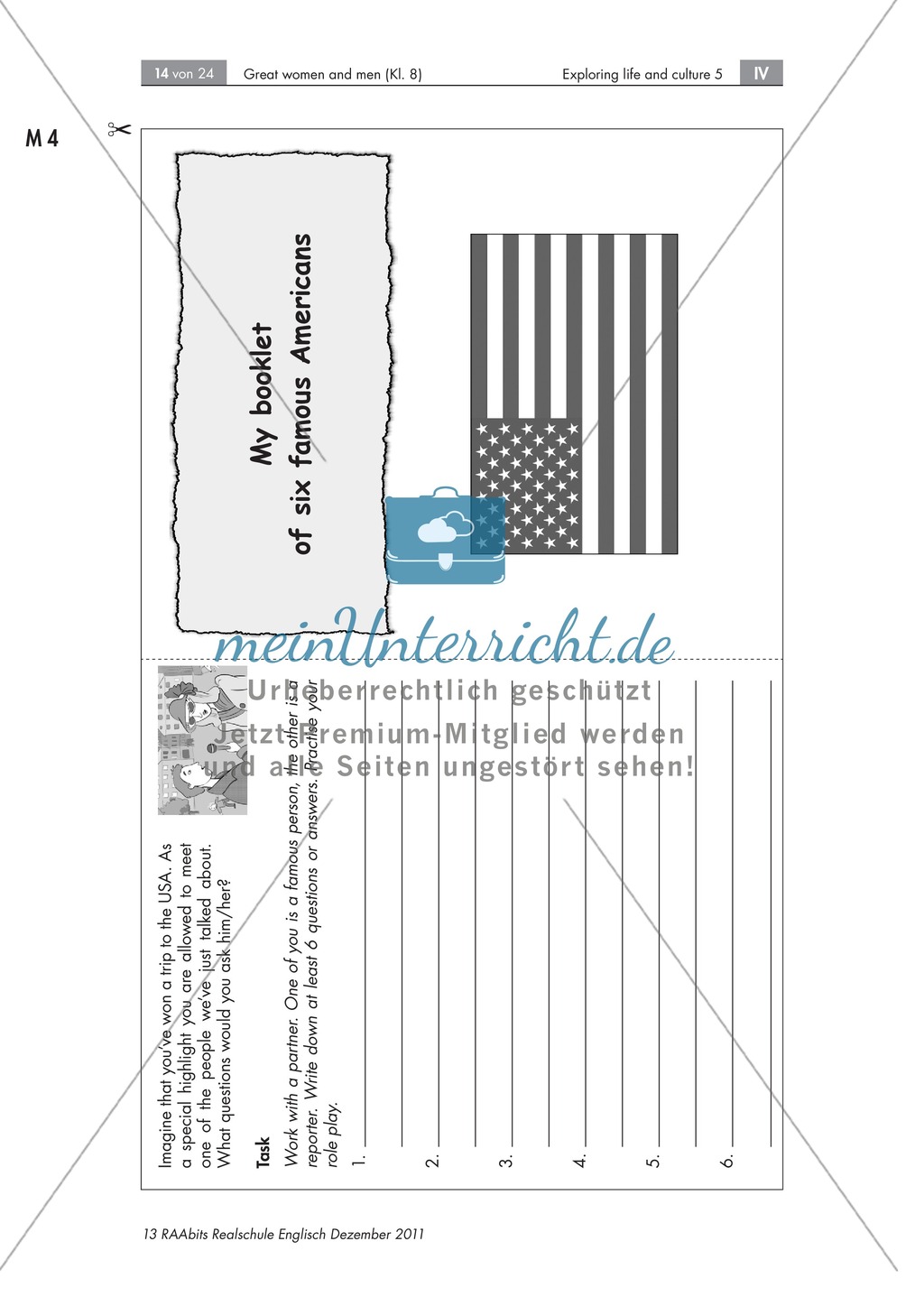 My booklet of six famous Americans: worksheets Preview 1