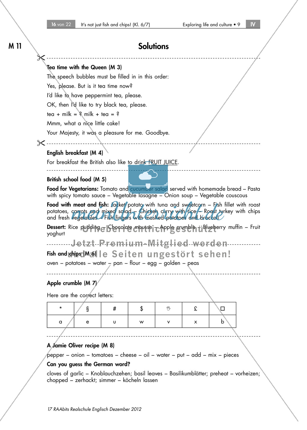 Lösungen zur Selbstkontrolle: Lösungen der einzelnen Stationen. Preview 1