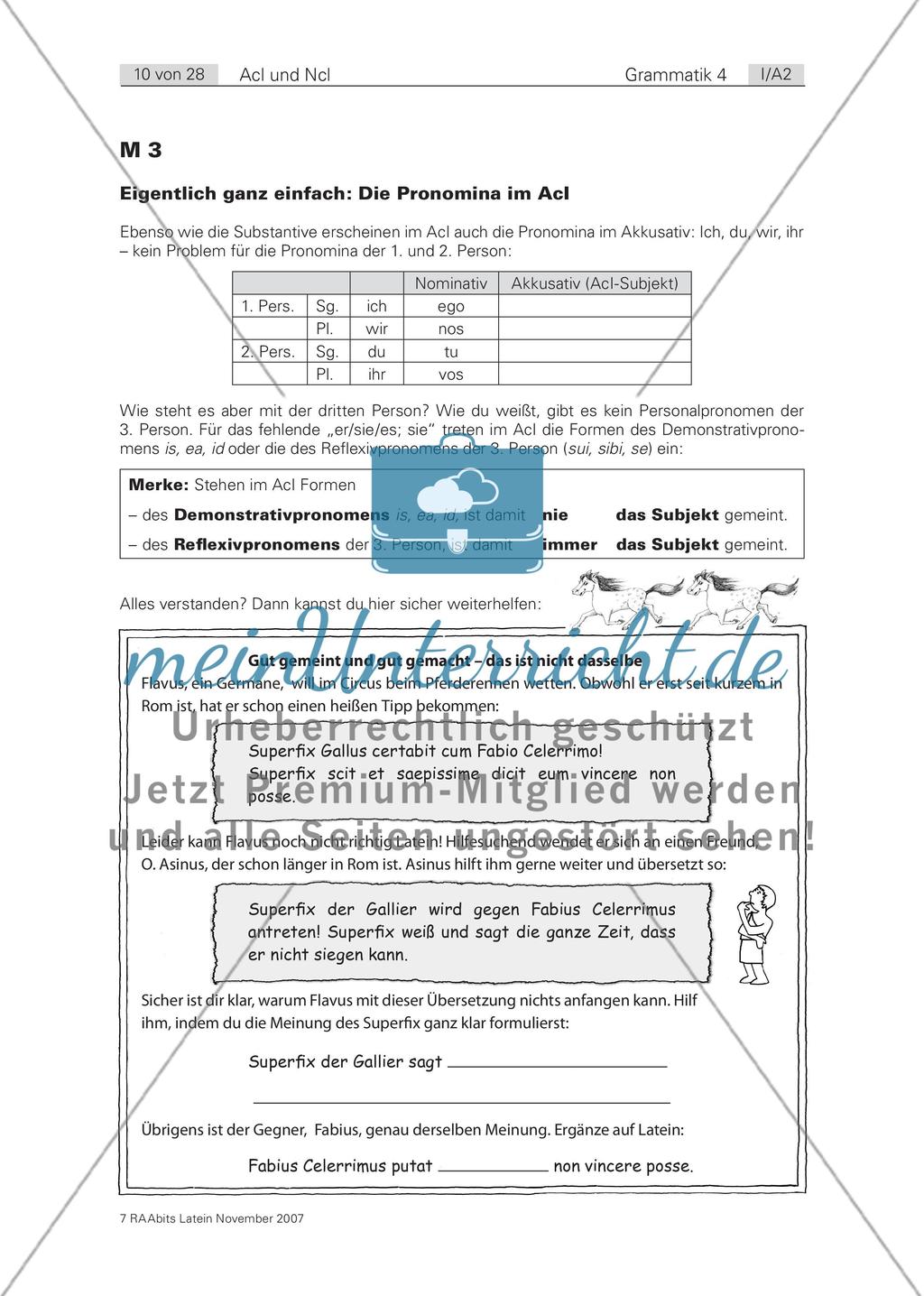 Alles über den AcI (Aktiv) – Wiederholung und Übungen / Das verhinderte Wagenrennen / Der verschränkte Relativsatz Preview 4