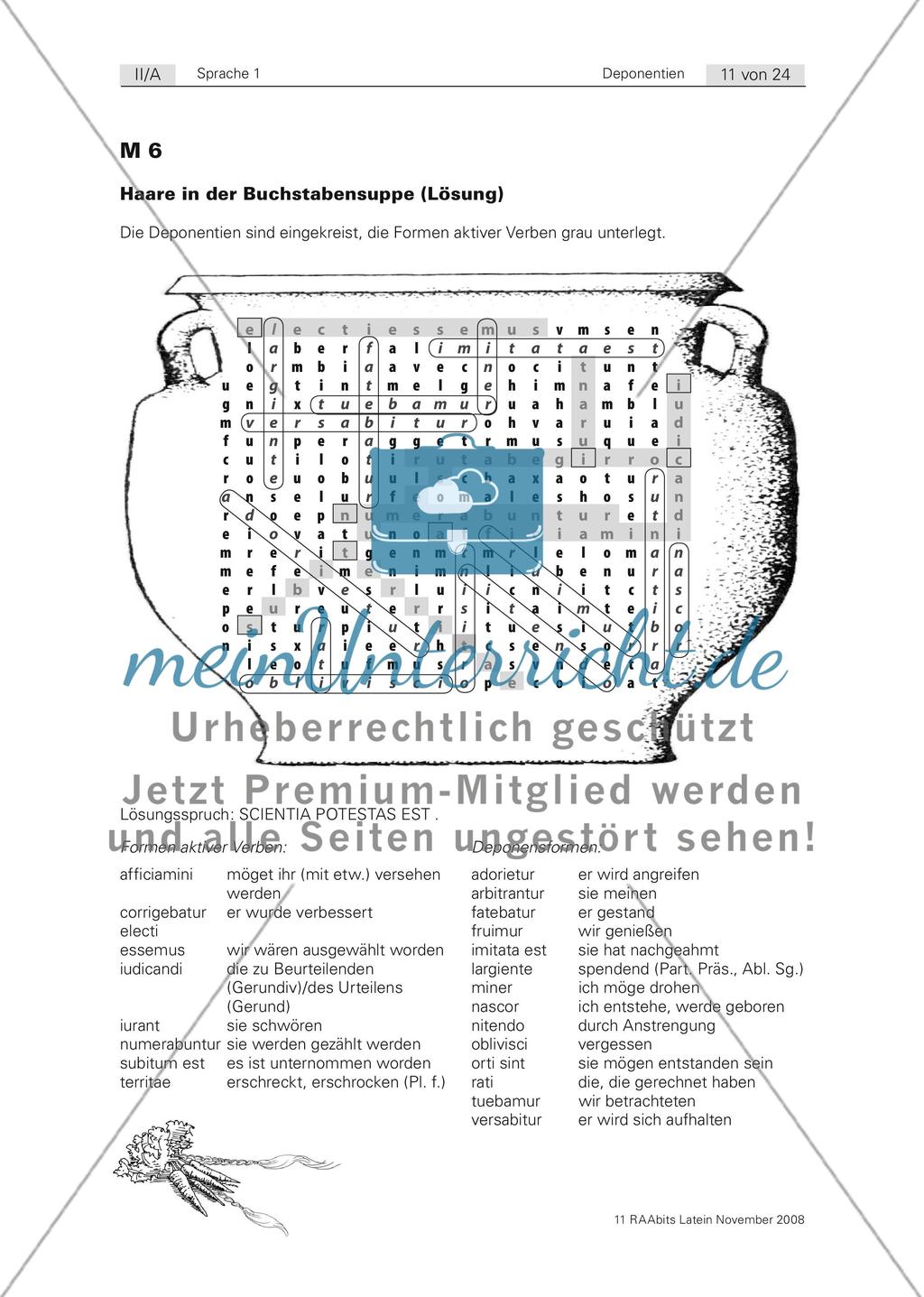 Kreuz und quer: Übungen zur Wiederholung der Deponentien Preview 7