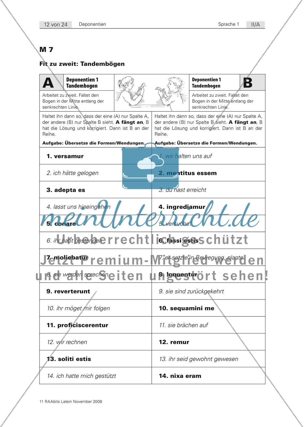 Kreuz und quer: Übungen zur Wiederholung der Deponentien Preview 8