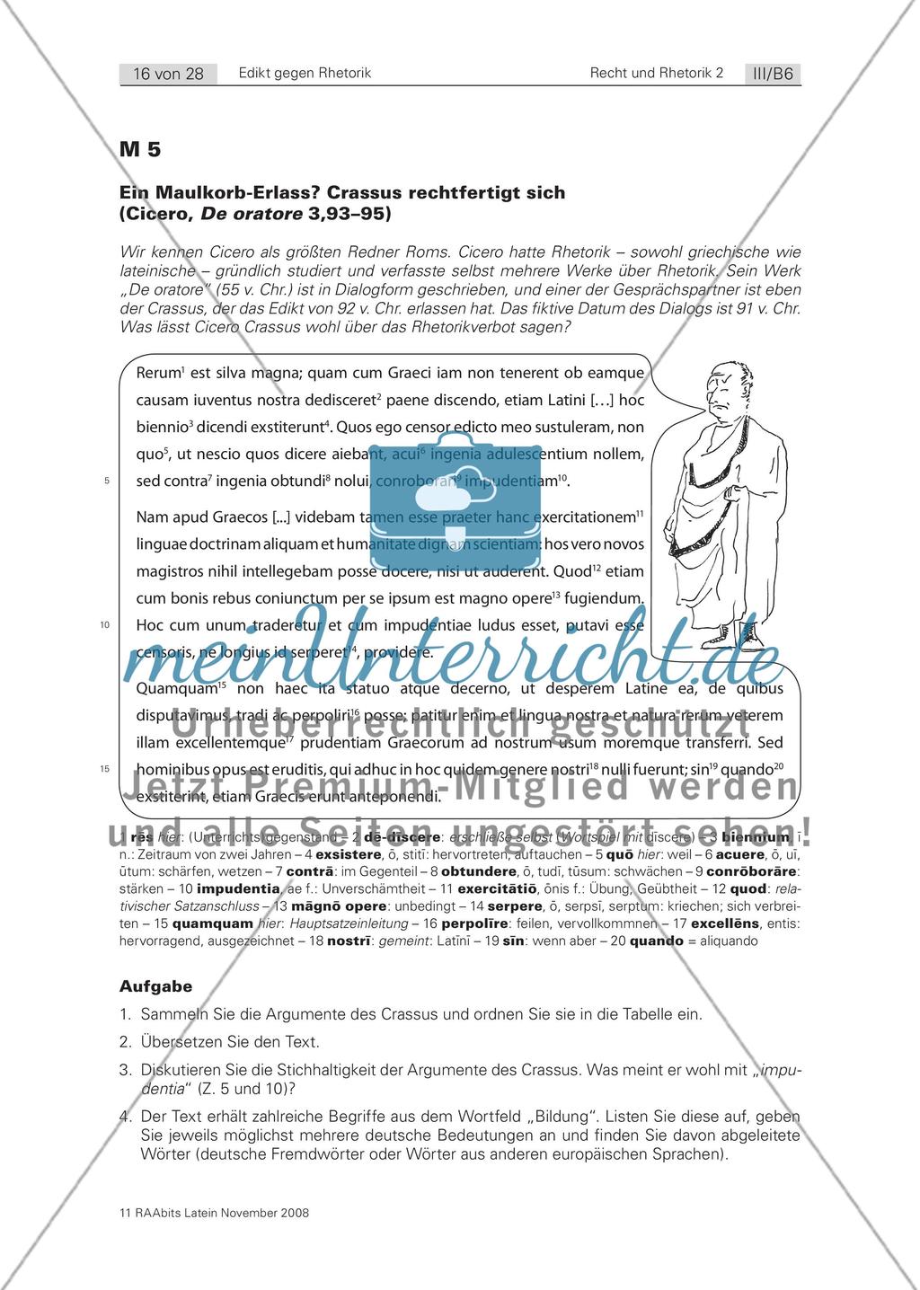 Diskussion mit einem Zensor (Cicero, De oratore 3,93–95) Preview 1