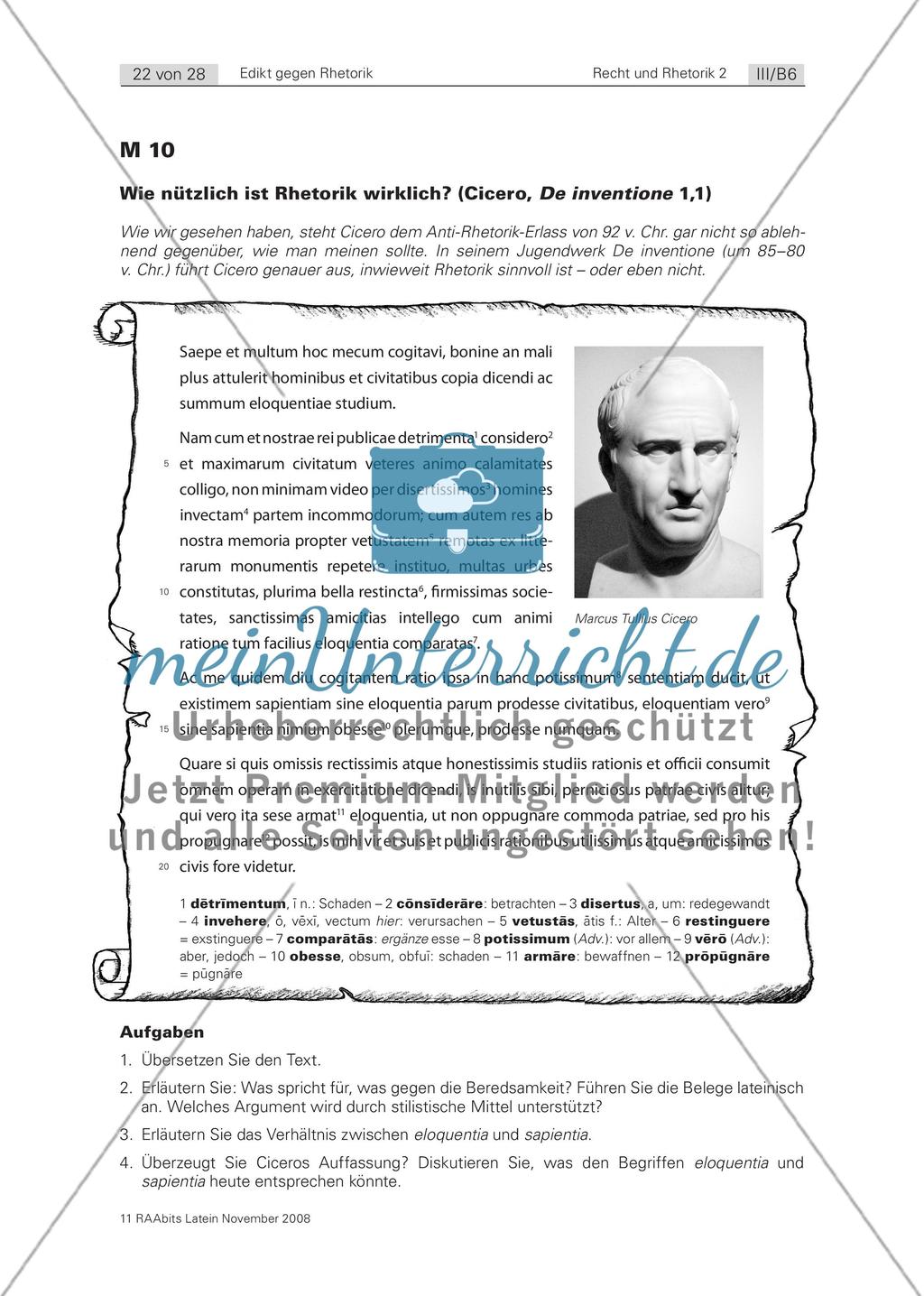 Was ist Bildung? Beispiele aus Deutschland / Wozu Rhetorik? Cicero und das Edikt des Crassus Preview 2