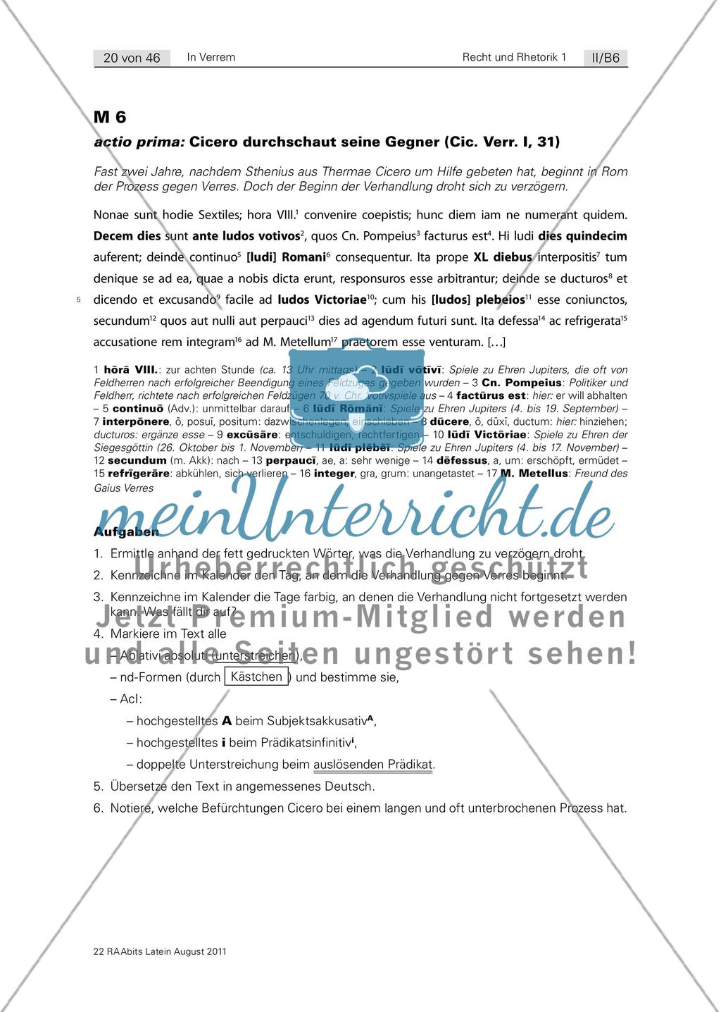 divinatio – Bewerbung um die Hauptanklage / Strategien von Verteidigung und Anklage Preview 6