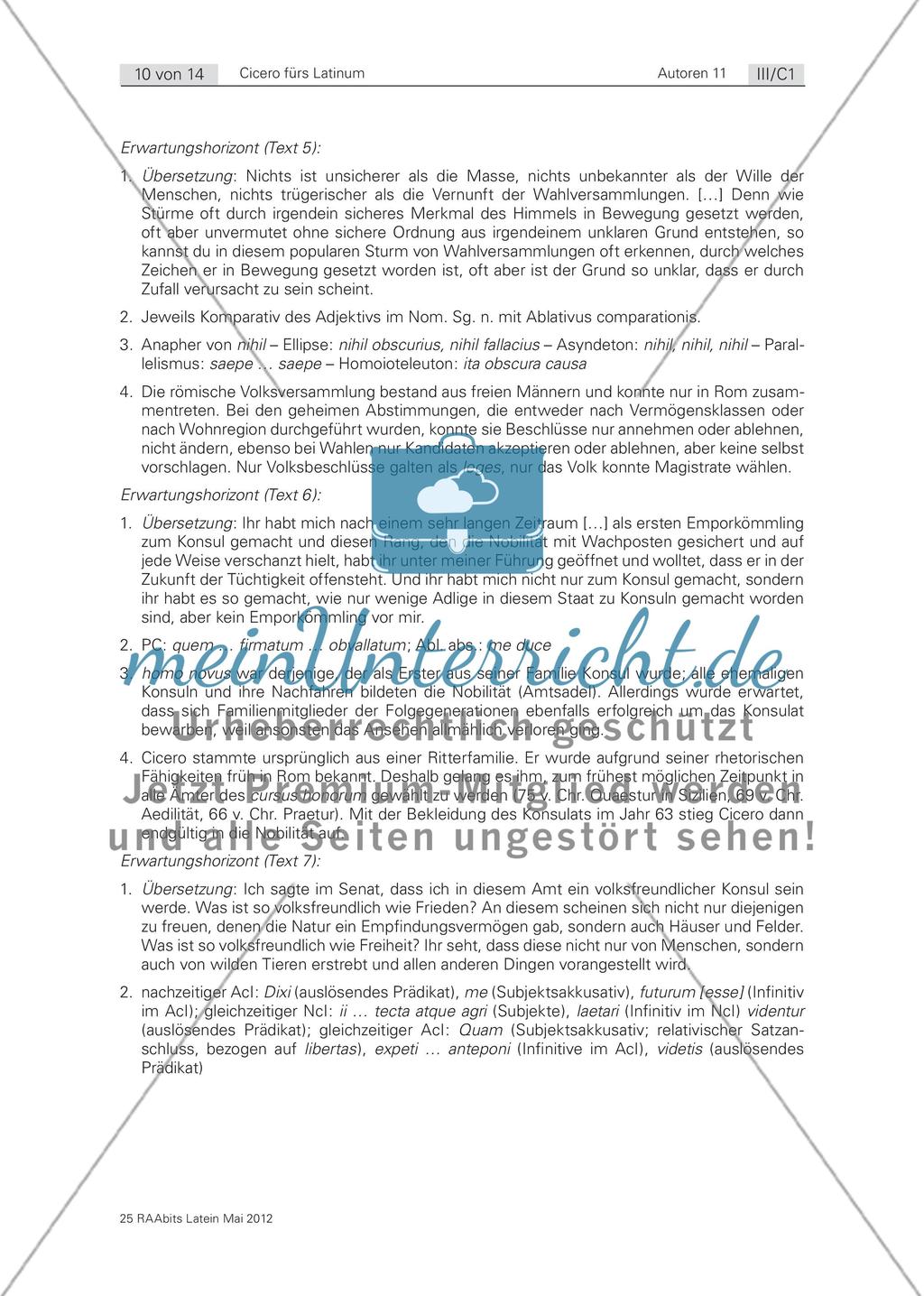 Fit für Cicero! Texte fürs Latinum mit Cicero als zentralem Autor Preview 10