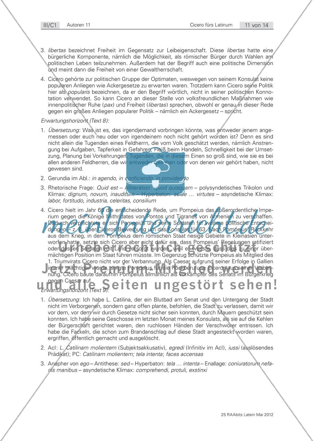 Fit für Cicero! Texte fürs Latinum mit Cicero als zentralem Autor Preview 11
