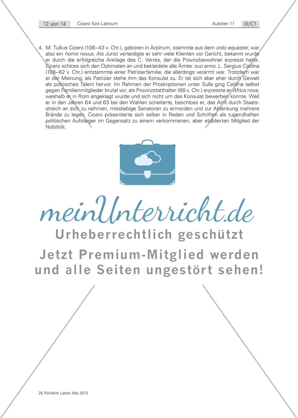 Fit für Cicero! Texte fürs Latinum mit Cicero als zentralem Autor Preview 12
