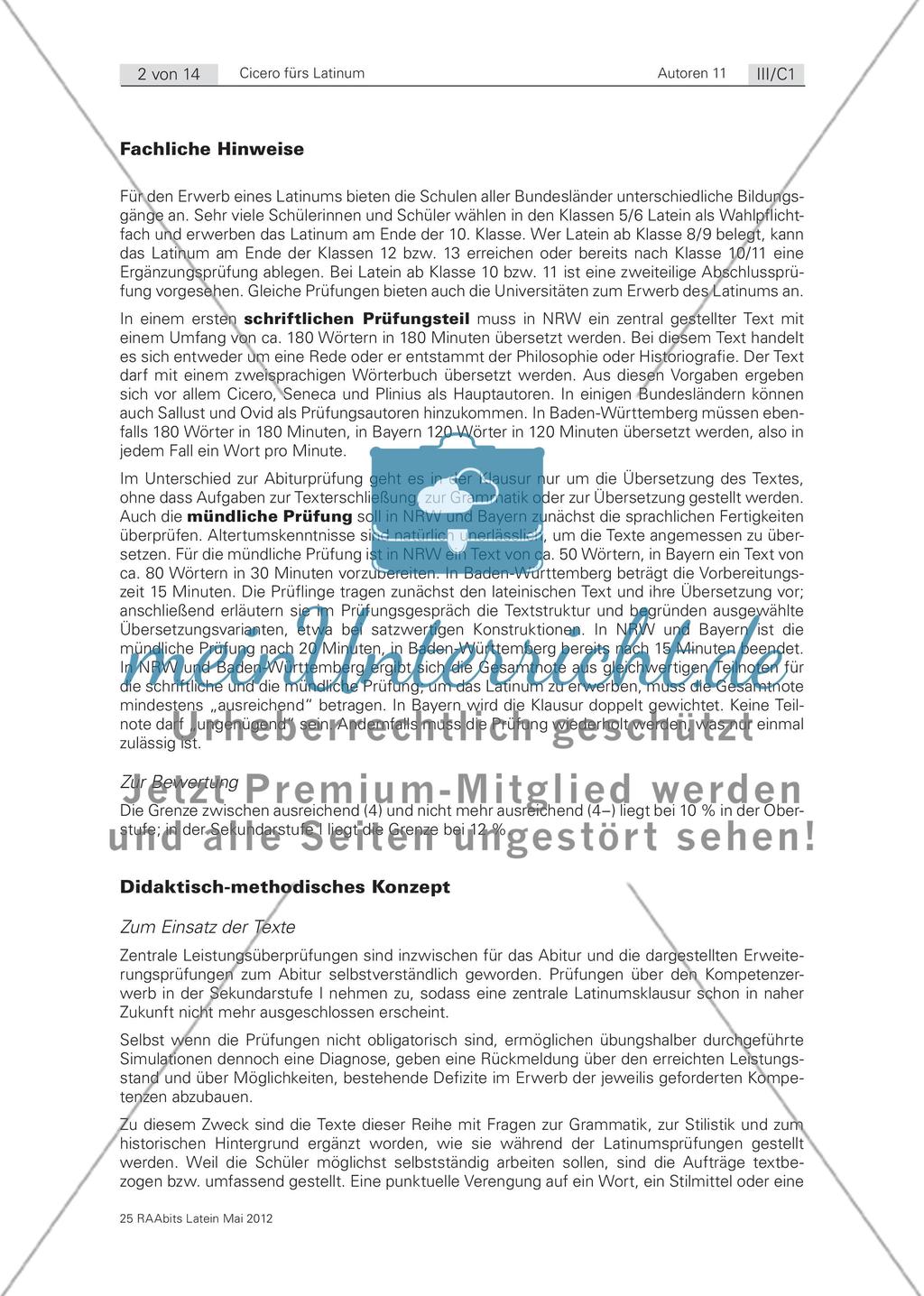 Fit für Cicero! Texte fürs Latinum mit Cicero als zentralem Autor Preview 2