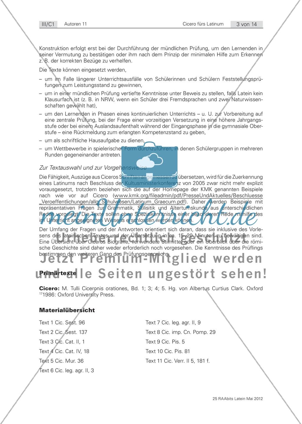 Fit für Cicero! Texte fürs Latinum mit Cicero als zentralem Autor Preview 3