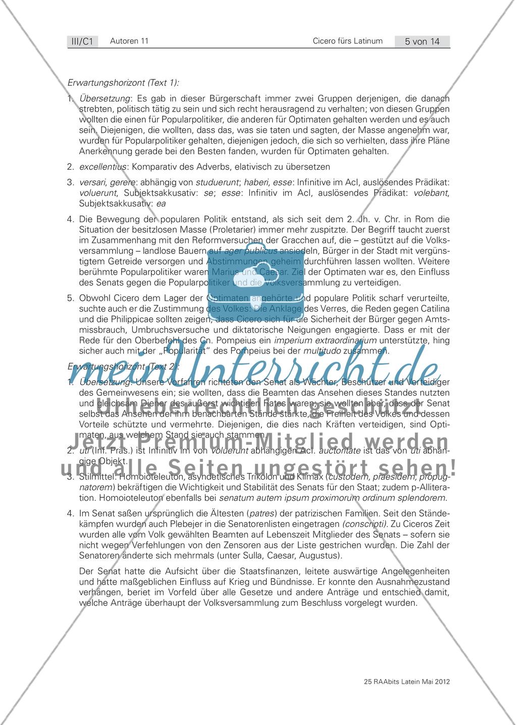 Fit für Cicero! Texte fürs Latinum mit Cicero als zentralem Autor Preview 5