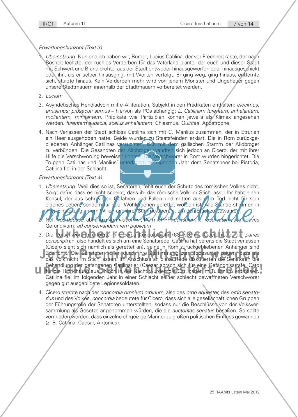 Fit für Cicero! Texte fürs Latinum mit Cicero als zentralem Autor Preview 7