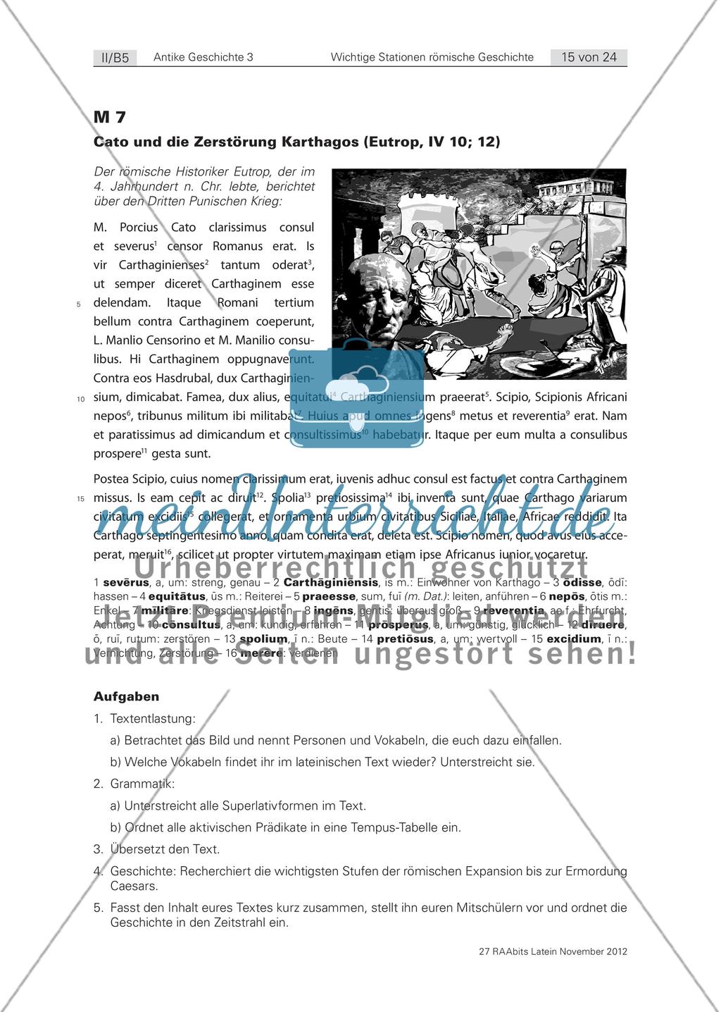 Wichtige Stationen der römischen Geschichte – Textarbeit Preview 10