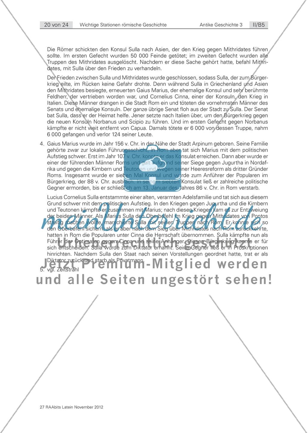 Wichtige Stationen der römischen Geschichte – Textarbeit Preview 15