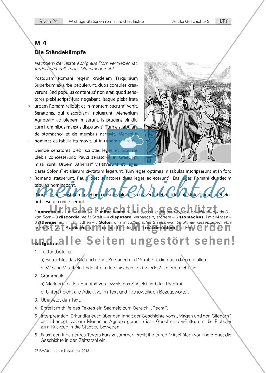 Wichtige Stationen der römischen Geschichte – Textarbeit Preview 3