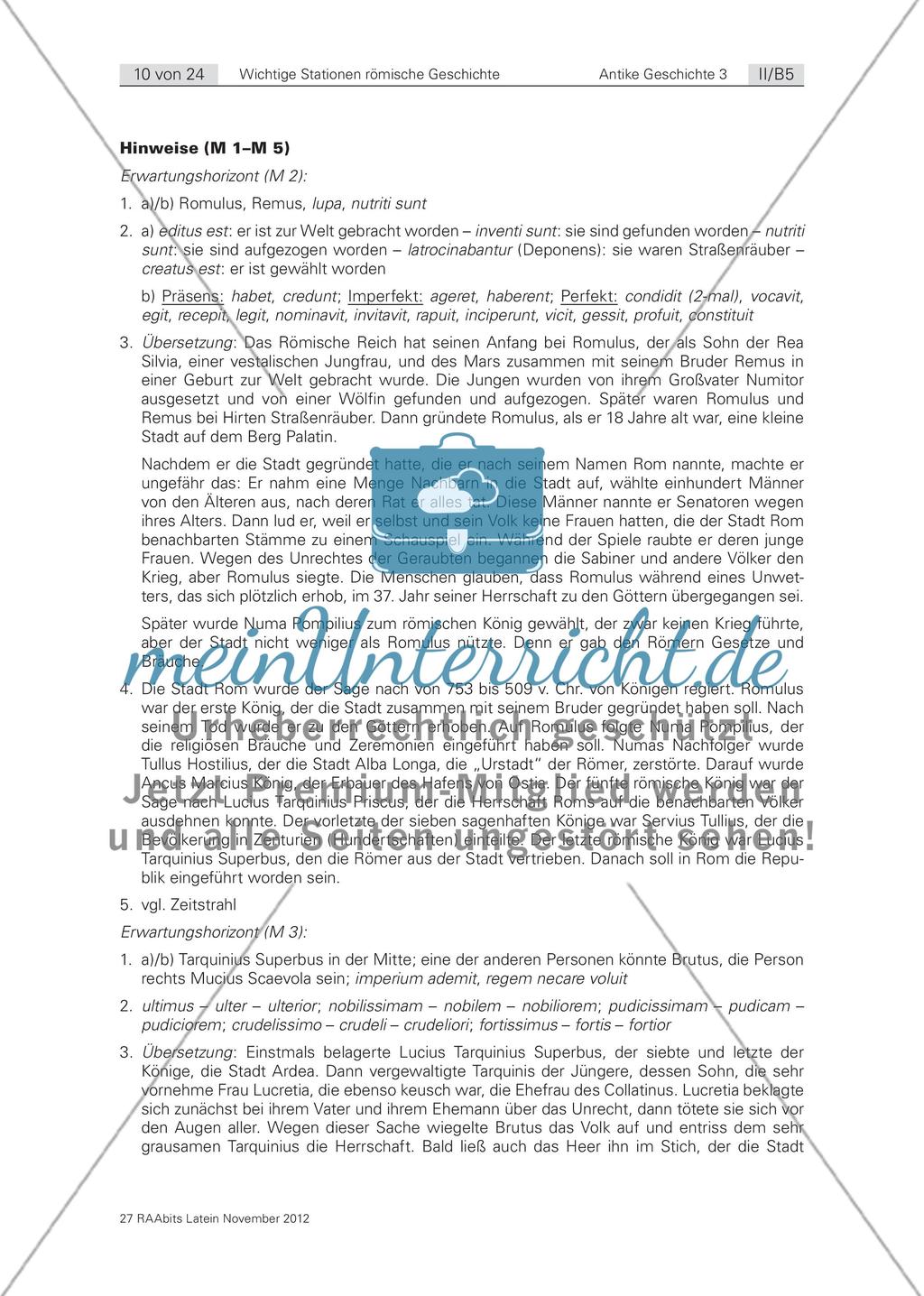 Wichtige Stationen der römischen Geschichte – Textarbeit Preview 5