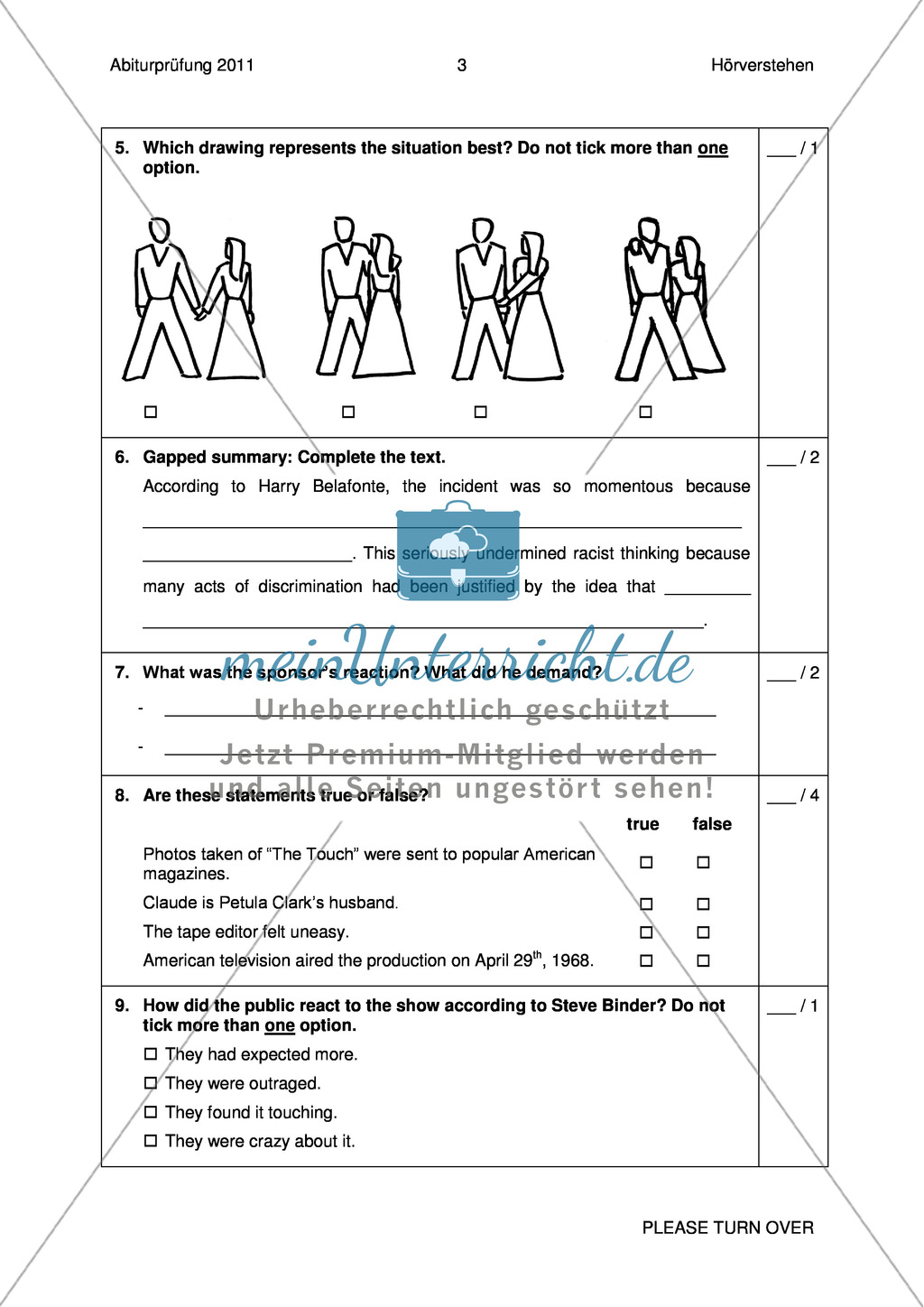Abiturprüfung 2011 - Prüfungsteil Hörverstehen Preview 3